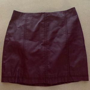 Burgundy Free People skirt